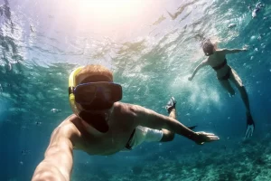 couple snorkeling